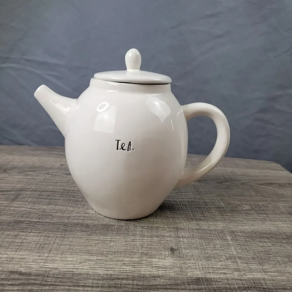 Rae Dunn Artisan Collection‎ Ceramic White Minimilistic Teapot